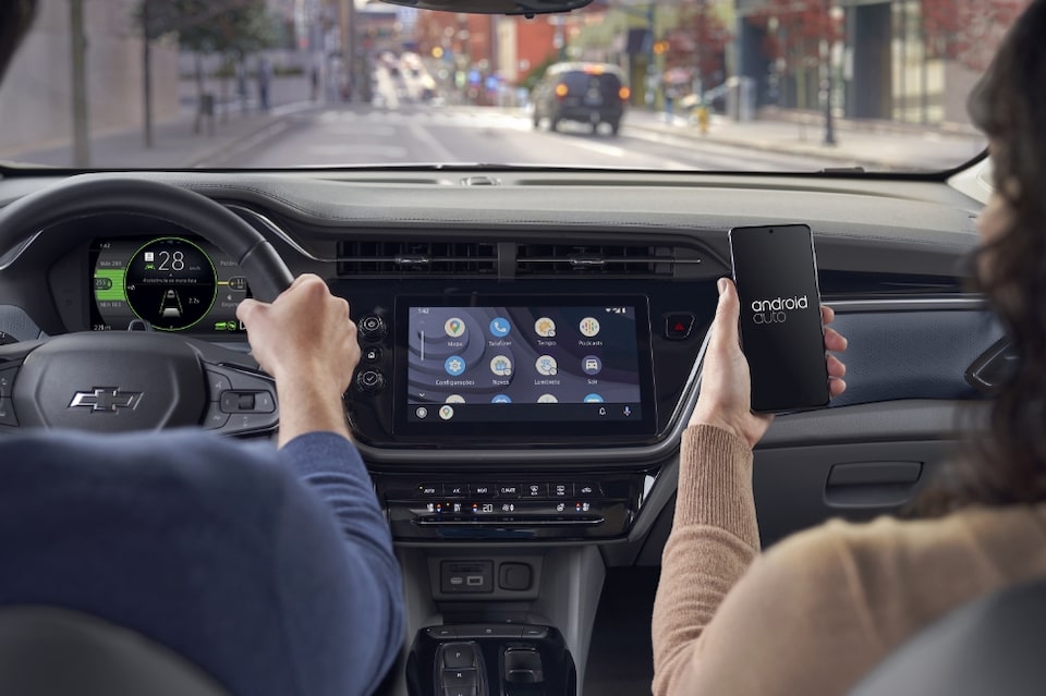 O Android Auto conecta seu smartphone ao seu Chevrolet pela tecnologia MyLink.